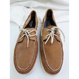 Sperry Top Sider Size 15M Men Camel Mesh Leather Lace Up Low Boat Shoes STS15514